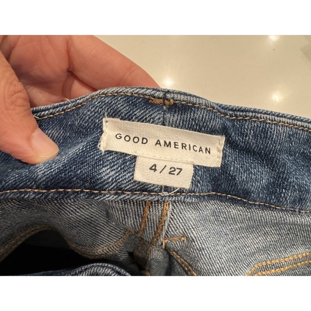 Good American Good Legs Skinny Jeans Women’s Size 4 27 Frayed Hem Medium Wash - Picture 4 of 8